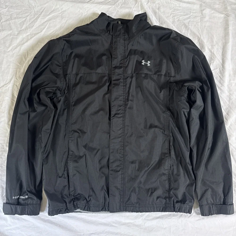 Men's‎ Under Armor Jacket Storm 3 Waterproof Windbreaker Black Large